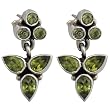 Handcrafted Dangle-Earrings Sterling Silver Peridot Jewelry 1 inch