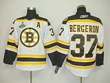 Patrice Bergeron #37 NHL Boston Bruins White Hockey Jersey Sz52