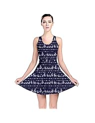 Polyester/Spandex Stretchy General Print Skater Dress 