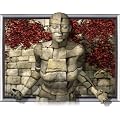 Morphing Wall (12220)- 3D Poster Gerahmt Lentikular Effekt Bild - Stein Wand Mauer Steinwand - Gerahmt Gesamtgr��e 70 x 50 cm - Rahmen in Schwarz - Echt 3D-Qualit�t - Deutsches Qualit�tsprodukt