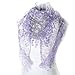 Suppion Fashion Lace Tassel Sheer Burntout Floral Print Triangle Mantilla Scarf Shawl (Purple)