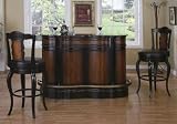 Mstrpc Antique Bar W/ 2 Brstls Set Black/mahogany