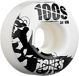 Bones Wheels 100s Skinnys Skateboard Wheel Set (54mm x 32mm/100A, White)