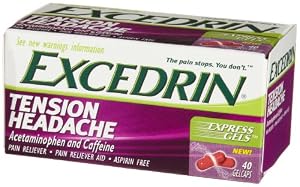 Excedrin Tension Headache Pain Reliever, 40-Count Gelcaps (Pack of 2)