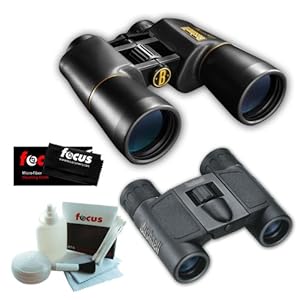 Bushnell 12-0150 10x50 Legacy WP Wide Angle Binoculars + Powerview 8x21 Folding Roof Prism Binoculars + Accessory Kit