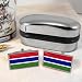 Gambia Flag Mens Cufflinks with Chrome Gift Box