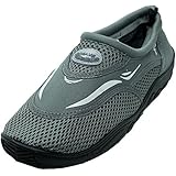 Men's Water Shoes - For Outdoor / Indoor Aqua Socks Pool, Beach, Lake, Yoga, Exercise with Drawsting Closure - 4 Solid Colors