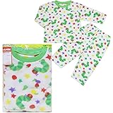 はらぺこあおむし フリース 総柄プリント 長袖パジャマ THE WORLD OF ERIC CARLE j-fh2851グリーン90cm