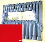 Solid Kitchen Curtain - Red - Swag Top