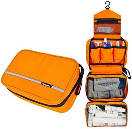 2016 new arrival large capacity cosmetic bag akeup bag dot women handbag portable storage canvas bag big travel bag (orange)