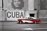 Poster Havana - cuba - Größe 61x 91,5 cm - Cuba Havana Auto rot Straße Maxiposter