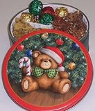 Scott's Cakes Pecan Lovers Combo in a Christmas Teddy Bear Tin