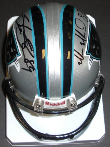 Steve Smith & Muhsin Muhammad Autographed Carolina Panthers Mini Helmet
