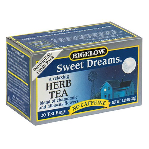 Bigelow Sweet Dreams Herbal Tea, Tea Bags, 20-Count Boxes (Pack of 12) by Bigelow