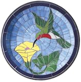 Bird Bath, Opus 15 Hummingbird Mosaic Birdbath
