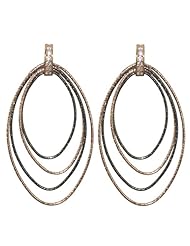 Stunning Sterling Silver Dangle Oval Shaped Earrings