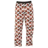 Football Figural Novelty Print Jersey cotton pants for lounging, sleep, sports. Unisex relaxed fit, available in 5 Adult sizes, exposed elastic waist