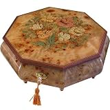 Traditional Italian Floral Inlay Musical Jewelry Box Plays "Fur Elise"
