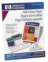 HP 200-sheet 8.5x11 Letter Soft Gloss Paper Color/mono Laserjets