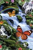 BUTTERFLY WATERFALL POSTER ART NEW DECO VINTAGE 8790