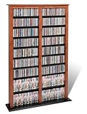 IMAGE OF CD / DVD / VHS 800 Stylish Multimedia Floor Storage Rack in Cherry/Black Finish