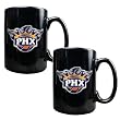 Phoenix Suns NBA 2pc Black Ceramic Mug Set - Primary Logo