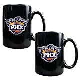 Phoenix Suns NBA 2pc Black Ceramic Mug Set - Primary Logo