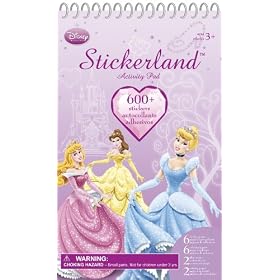 Disney Princess Stickerland Activity Pad - 612 Stickers, Activity Scenes, Color-in Scenes