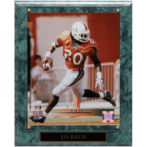 Miami Hurricanes #20 Ed Reed 10.5'' x 13'' Player Plaque