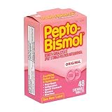 Pepto-Bismol Upset Stomach Reliever/Antidiarrheal Chewable Tablets, Original, 48-Count Boxes (Pack of 3)