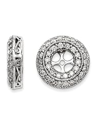 14k White Gold Diamond Earrings Jackets. Carat Wt- 1ct. Metal Wt- 3.5g