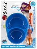 Select Color: Toddler Baby Feeding Bowl with Spoon and Lid (Blue)