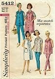 Simplicity 5412 Sewing Pattern Misses Maternity Dress Jumper Top Blouse Pants Size 10 - Bust 31