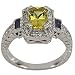 Jewelry : Sterling Silver Antique Sapphire and Diamond Ring