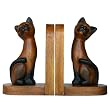Pair of Hand-carved Siamese Cat Bookends (Thailand)