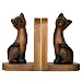 Carved Wood Siamese Cat Bookends 6L x 4W x 9H