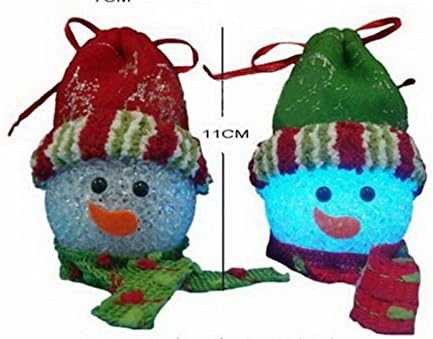 6PCS Tragarse Seven Color LED Lighted Glow Snowman Head&Candy Bag -Christmas Gift LED-XR6