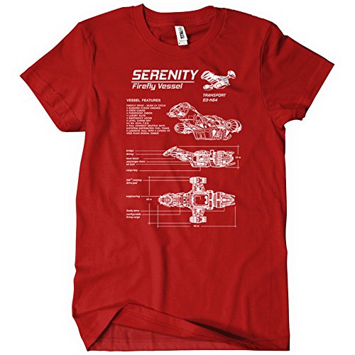 Serenity Blueprint Mens T-Shirt Tee Firefly Sci Fi Joss Jayne Browncoat Movie
