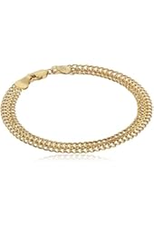 14k Yellow Gold Double Curb Chain Bracelet, 7.5"