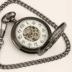 ESS - Herrenuhr - Taschenuhr - schwarz - mechanisch - mit Kette - WP059