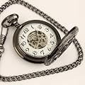 ESS - Herrenuhr - Taschenuhr - schwarz - mechanisch - mit Kette - WP059