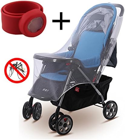 Nicetar XL Baby Mosquito Net and Silicone Insect Repellent Snap Bugslock for Strollers,Car Seats
