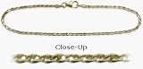 10 Karat Yellow Gold 10 Inch Flat Gucci Style Anklet