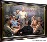 Big Dawgs Republican Presidents Grand Ol Gangby Andy Thomas, Signed and Numbered Giclee Canvas Print Framed