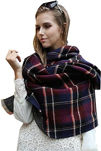 Women's Plaid Blanket Scarf Shawl Tartan Scarves Wrap Checked Pashmina
