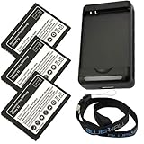 GTMax 3 x 2000mAh Standard Lithium-Ion Battery + Battery Charger for AT&T S ....