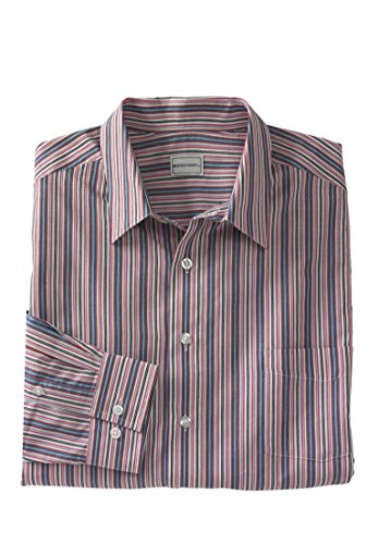 Kings' Court Men's Big & Tall No Hassle Patterned Long-Sleeve Dress Shirt, Grape