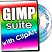 GIMP suite with full-size images ClipArt and printed Quick Reference Card for Windows and Mac OS X, 2-DVDs set