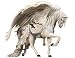 Nene Thomas ANGEL WHITE Carousel Horse Fantasy Couture Pegasus Ornament Figurine