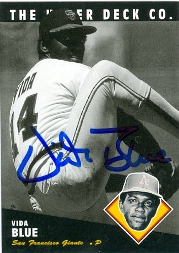 Vida Blue Autographed/Hand Signed baseball card (San Francisco Giants - Oakland Athletics) 1994 Uppe